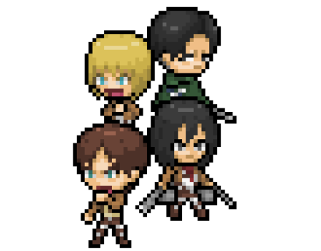 Микаса и Леви в полный рост