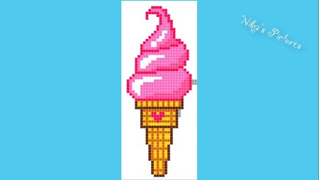 Рисование по клеточкам мороженое