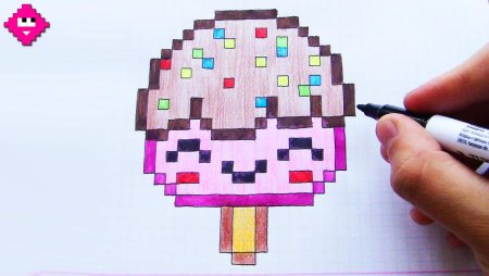 Рисование по клететачкам мороженое