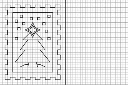 Елочка по клеточкам в тетради