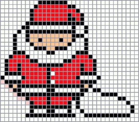 Новогодние рисунки в клеточку