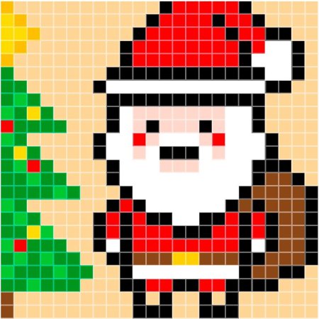 Рисование по клеточкам новогодние