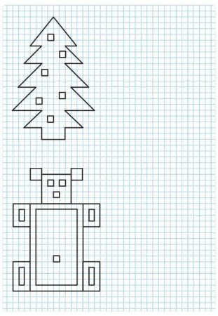 Елка по клеточкам для дошкольников