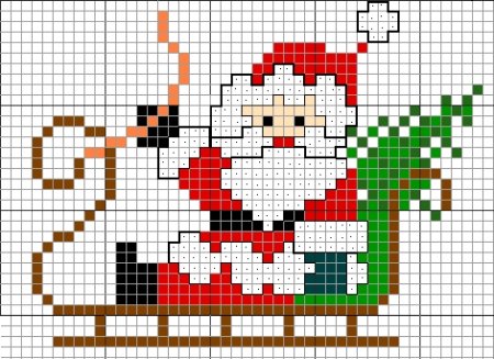 Рисование по клеточкам Новогодняя тематика