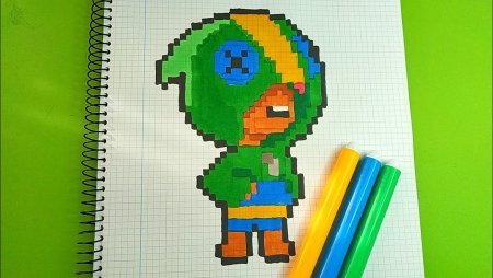 Brawl Stars Леон по клеточкам