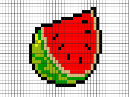 Рисунки по клеточкам фрукты