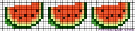 Рисование по клеточкам фрукты и овощи