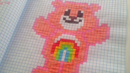 Рисование по клеточкам мишка