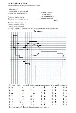Клеточный диктант для дошкольников 1 класс