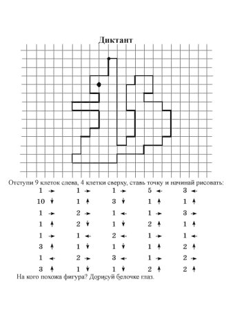 Графический диктант белка для дошкольников