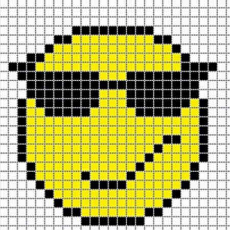 Рисование по клеткам смайлики