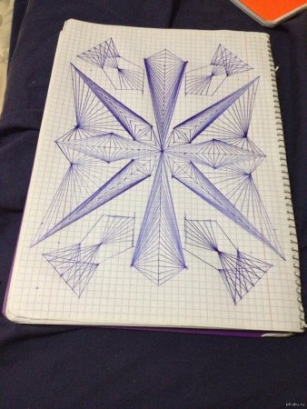 Узоры ручкой в тетради