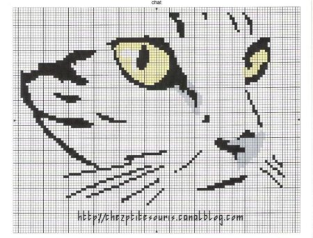 Вышивка монохром кошки