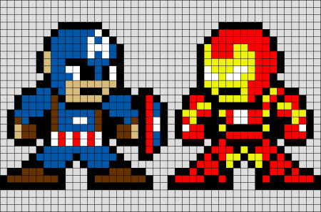 Рисунки по клеточкам Марвел