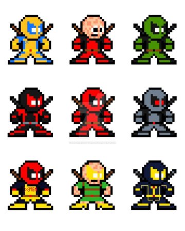 Марвел герои по пикселям