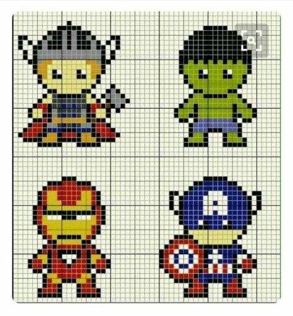 Рисунки по клеточкам персонажи