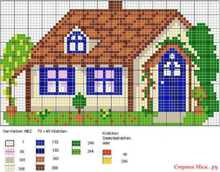 Вышивка крестом домики схемы