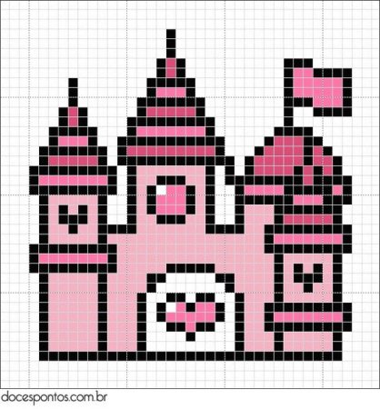 Рисунок замок по клеткам