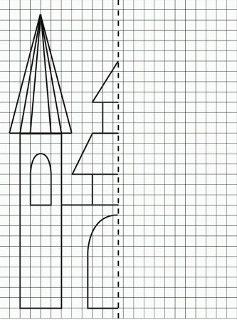 Симметрия по клеточкам для детей