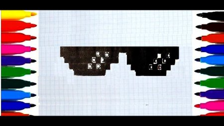 Очки по клеточкам в тетради