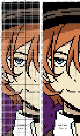 Чуя Накахара вышивка крестом схема