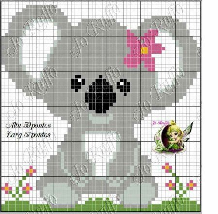 Схема вышивки коала