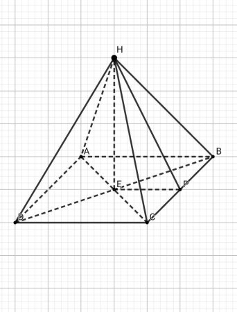 Апофема правильной 4 угольной пирамиды