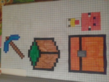 Нарисовать предметы из МАЙНКРАФТА по клеточкам