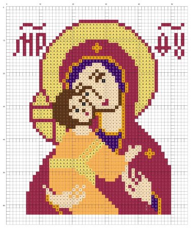 Схема вышивки крестиком иконы