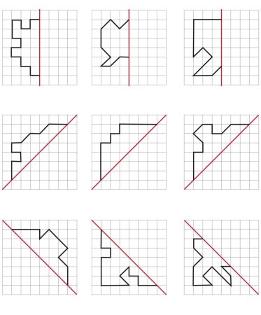 Дорисовки по клеточкам для дошкольников