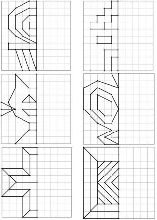 Продолжить рисунок по клеточкам