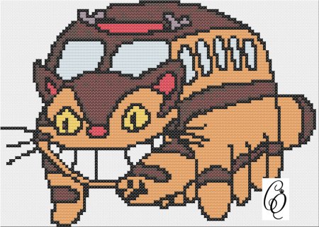 Котобус схема вышивки крестом