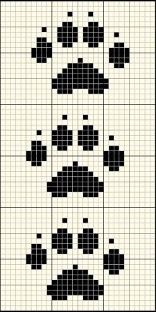 Жаккардовый узор кошачьи лапки