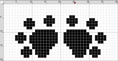 Жаккардовый узор кошачьи лапки