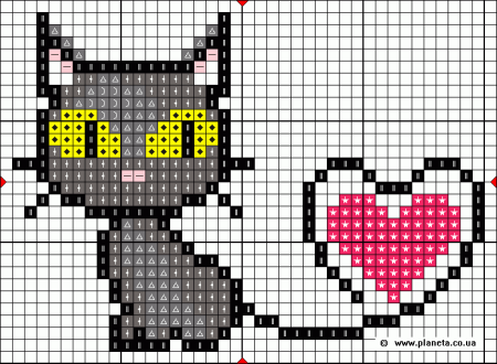 Легкая вышивка крестиком котик