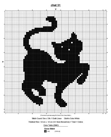 Кошки монохром схема вышивки крестом