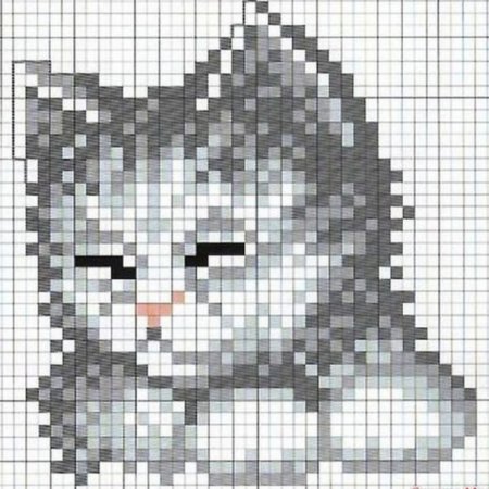 Котенок вышивка простая