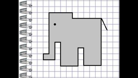 Рисование по клеткам слон