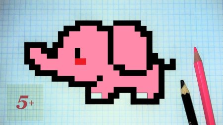 Рисунки по клеточкам розовые