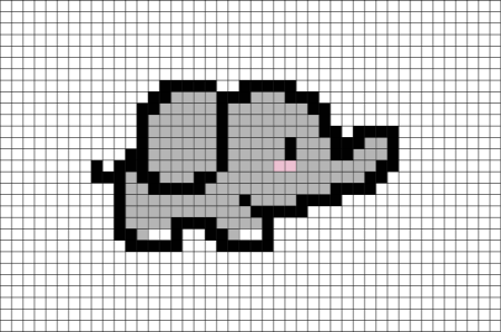 Слоник пиксель арт