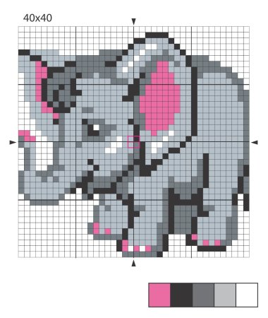 Вышивка крестом Слоник