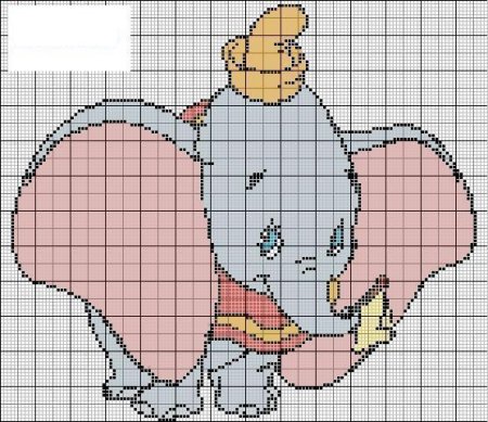 Схема слоника по клеточкам