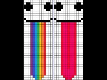 Рисунки по клеточкам лёгкие радужные
