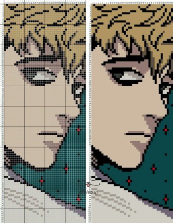 Вышивка крестом аниме Хисока