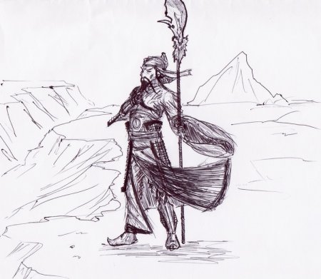 Гуань Юй карандашом