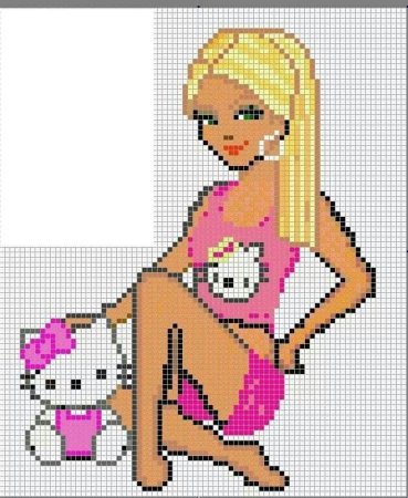 Рисунки по клеткам девушки