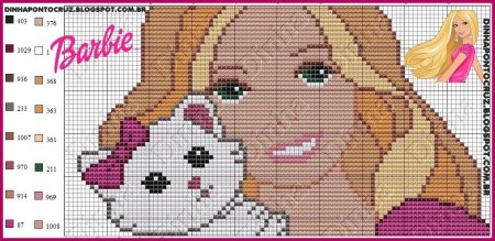 Вышивка крестиком Барби
