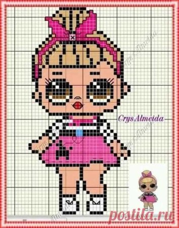 Вышивка крестом кукла ЛОЛ