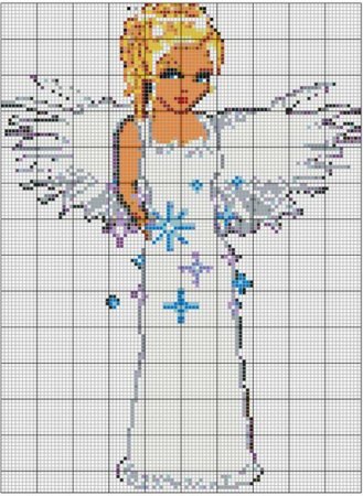 Схема вышивки крестом ангел