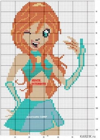 Рисование по клеточкам Винкс